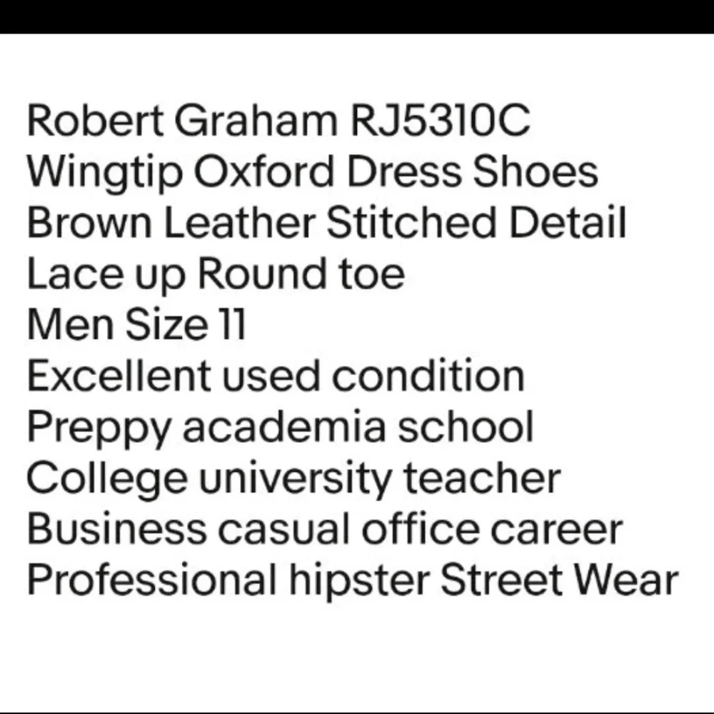 Robert Graham Oxford Wingtip Dress Shoes Men Sz 11 Brown Leather Lace Up RJ5310C